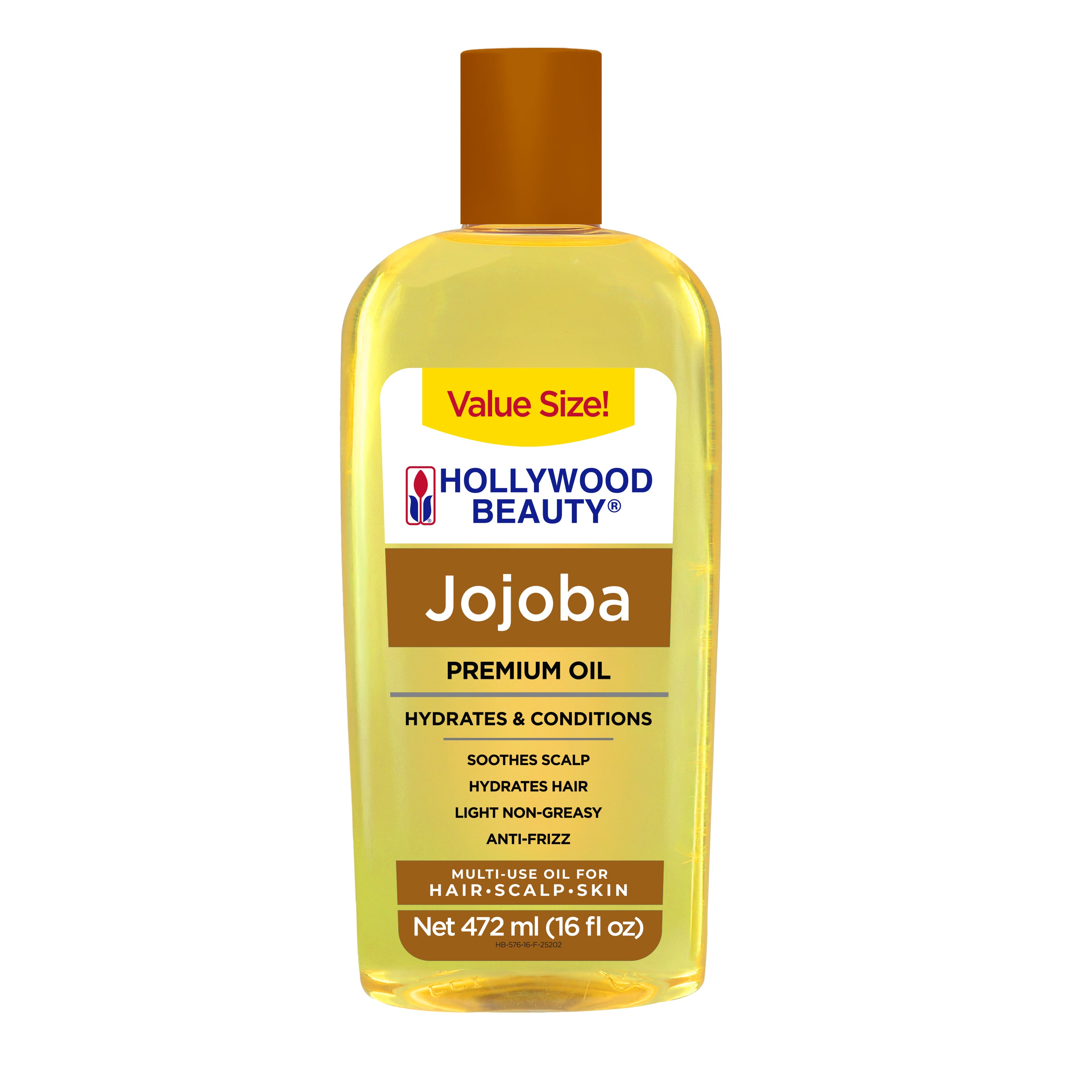 Jojoba Premium Oil for Hair, Scalp, Skin, and Nails - 16 fl oz