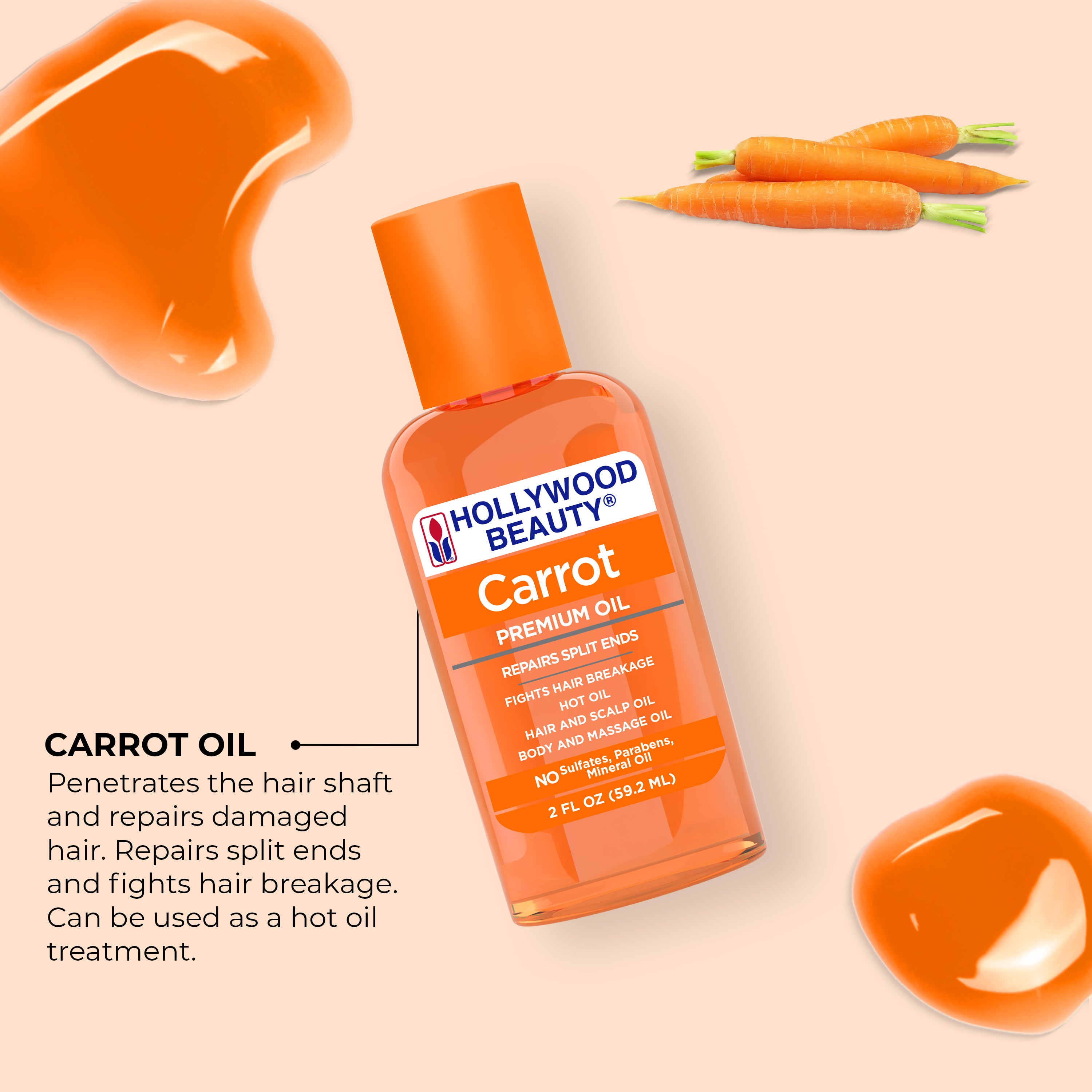 Carrot Premium Oil for Hair, Scalp, Skin, and Nails