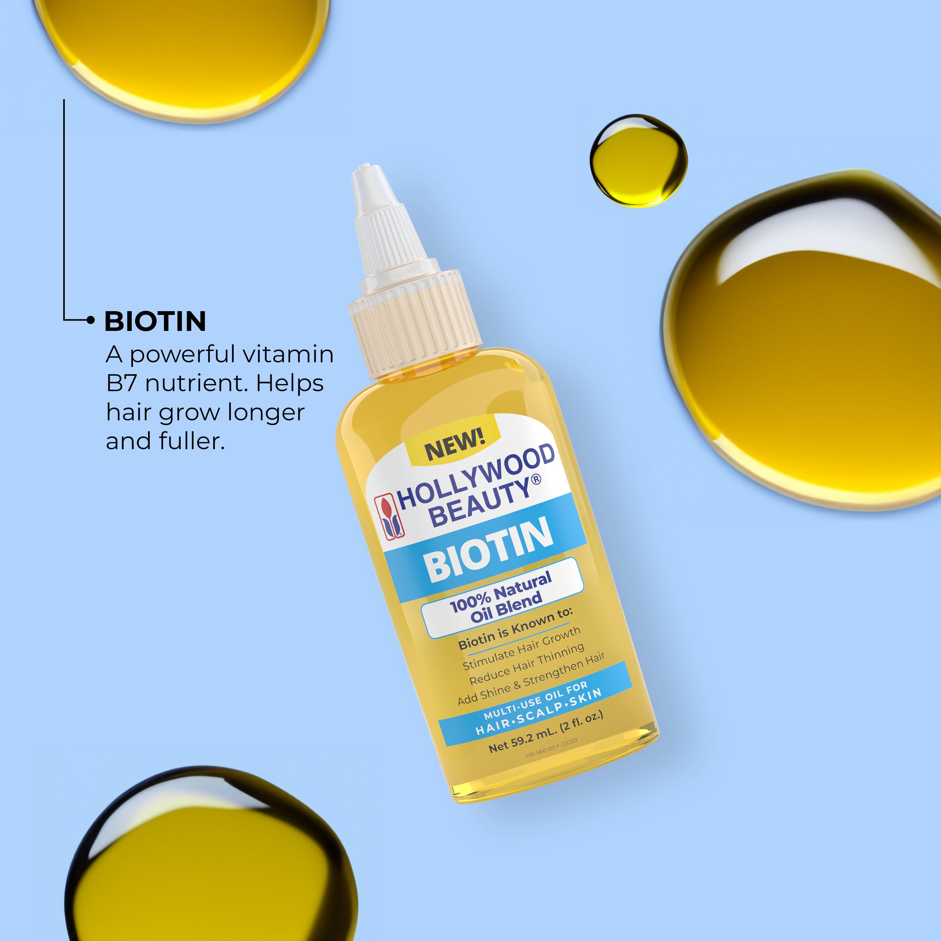 Biotin 100% Natural Oil Blend for Hair, Scalp, Skin, and Nails