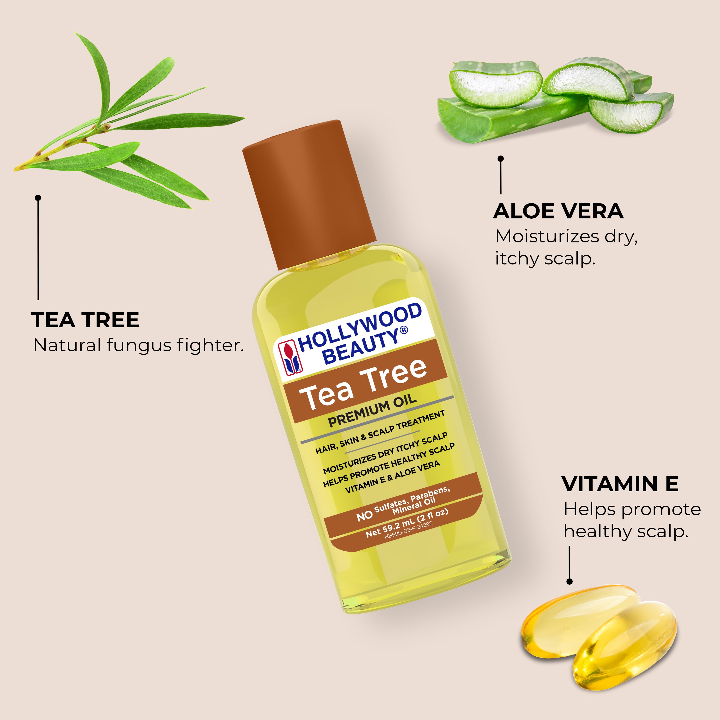 Tea Tree Premium Oil for Hair, Scalp, Skin, and Nails