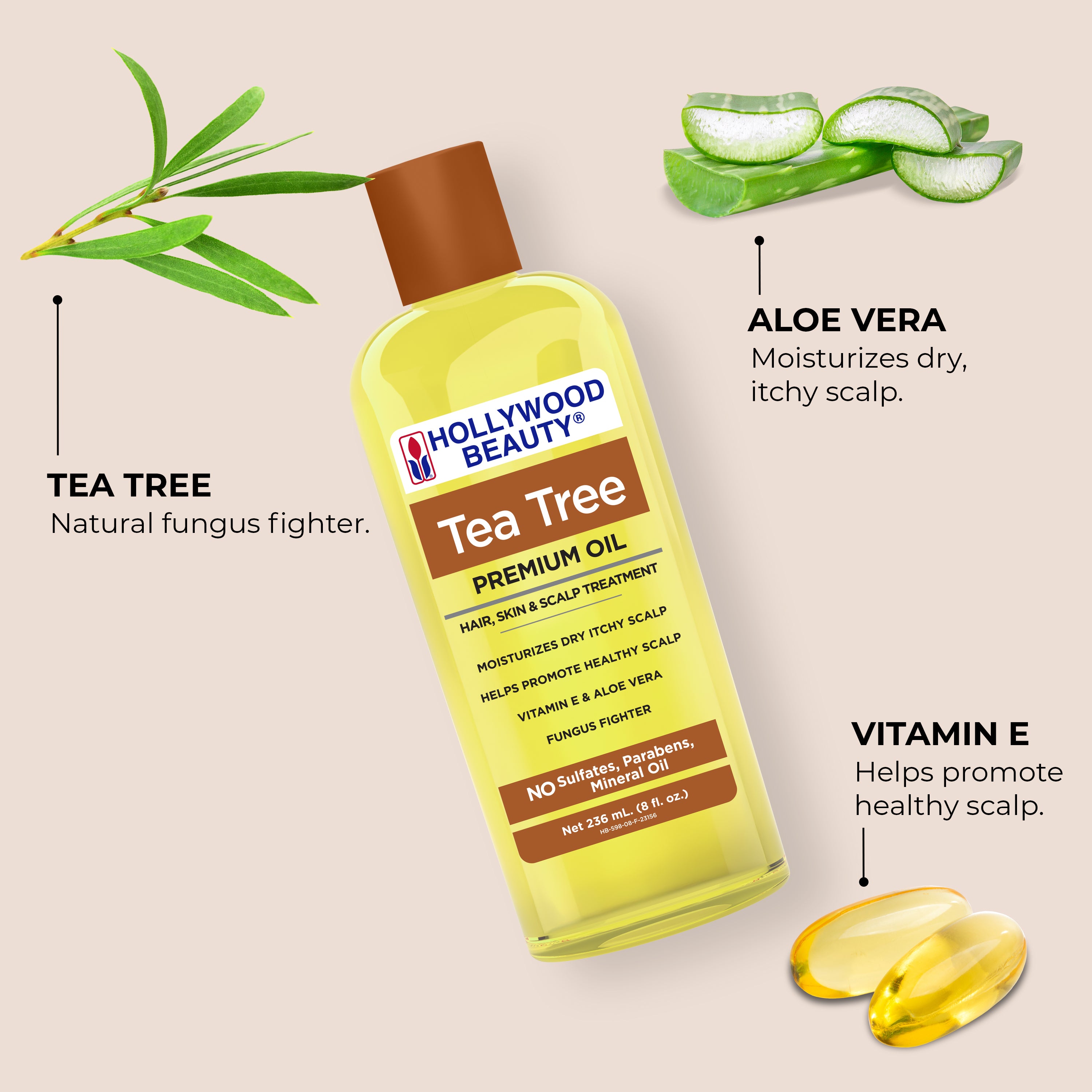 Tea Tree Premium Oil for Hair, Scalp, Skin, and Nails