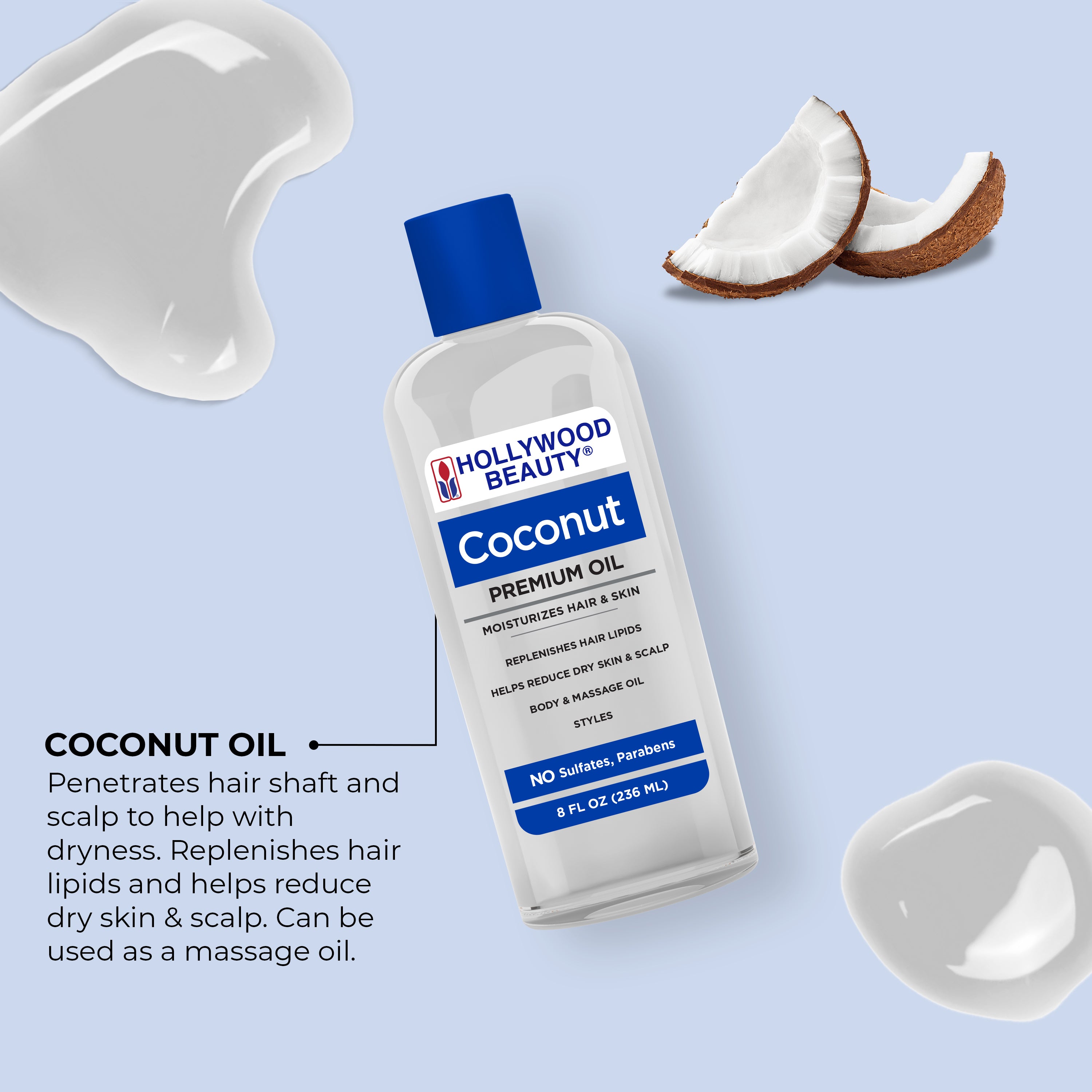Coconut Premium Oil for Hair, Scalp, Skin, and Nails