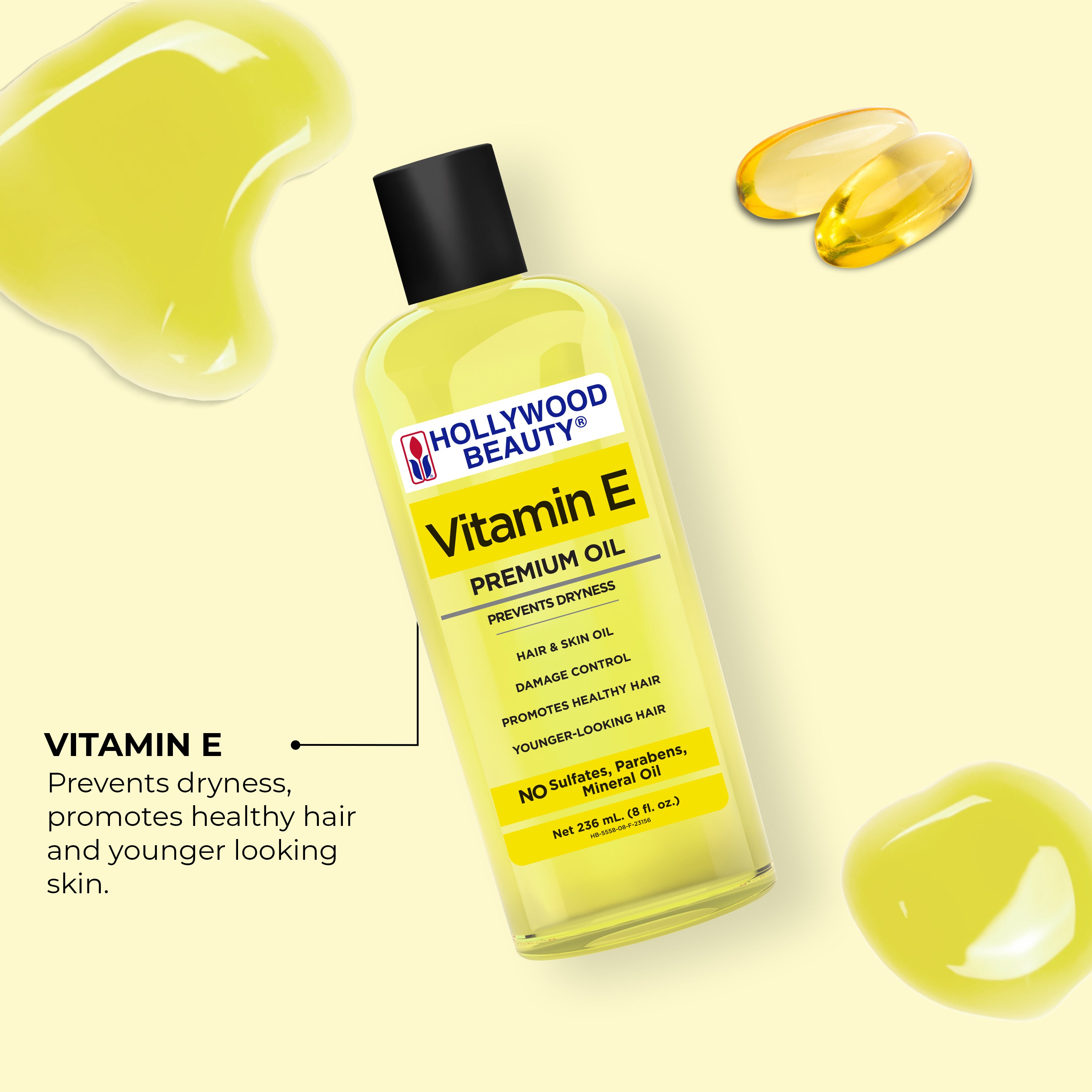 Vitamin E Premium Oil for Hair, Scalp, Skin, and Nails