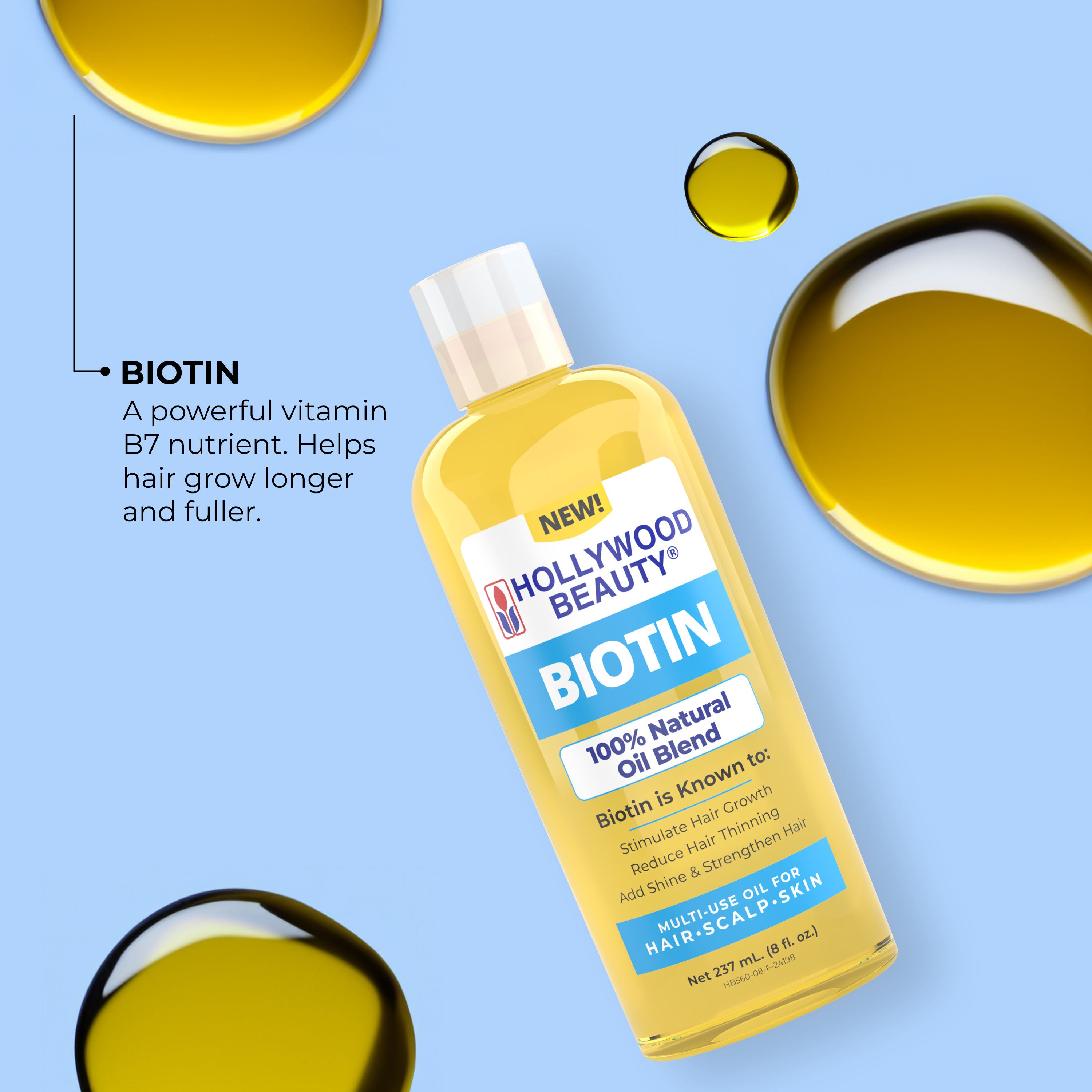 Biotin 100% Natural Oil Blend for Hair, Scalp, and Skin