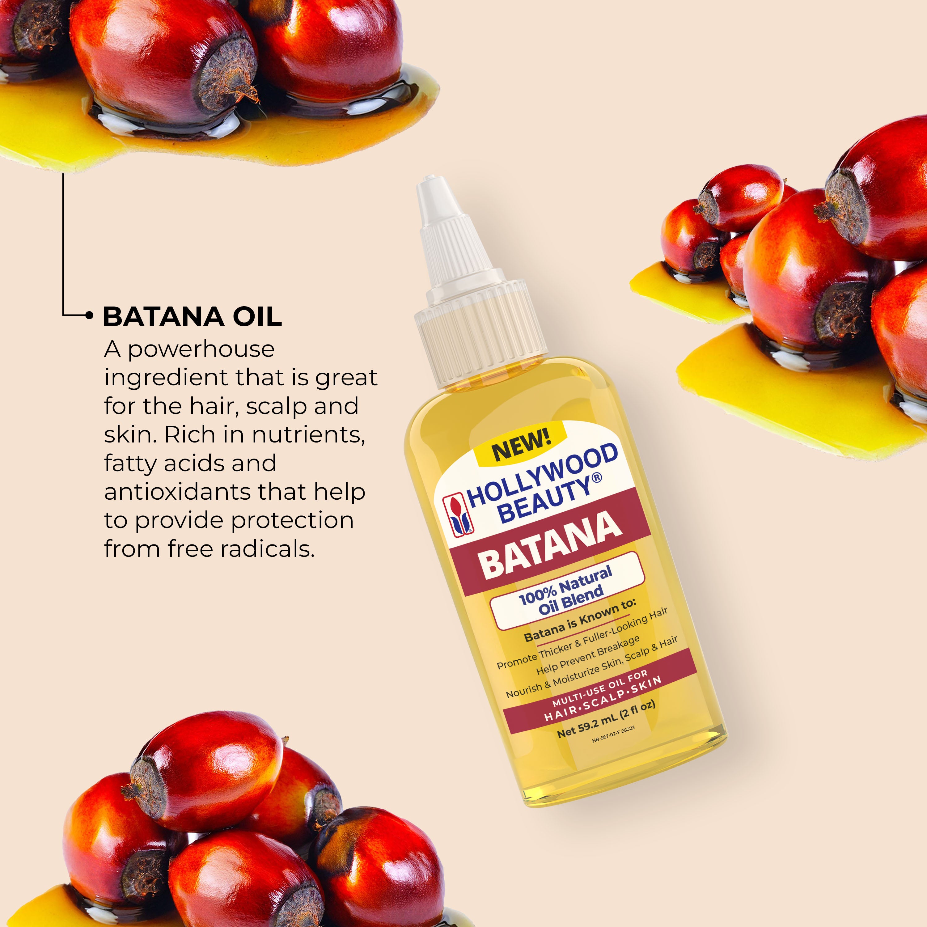 Batana 100% Natural Oil Blend for Hair, Scalp, Skin, and Nails