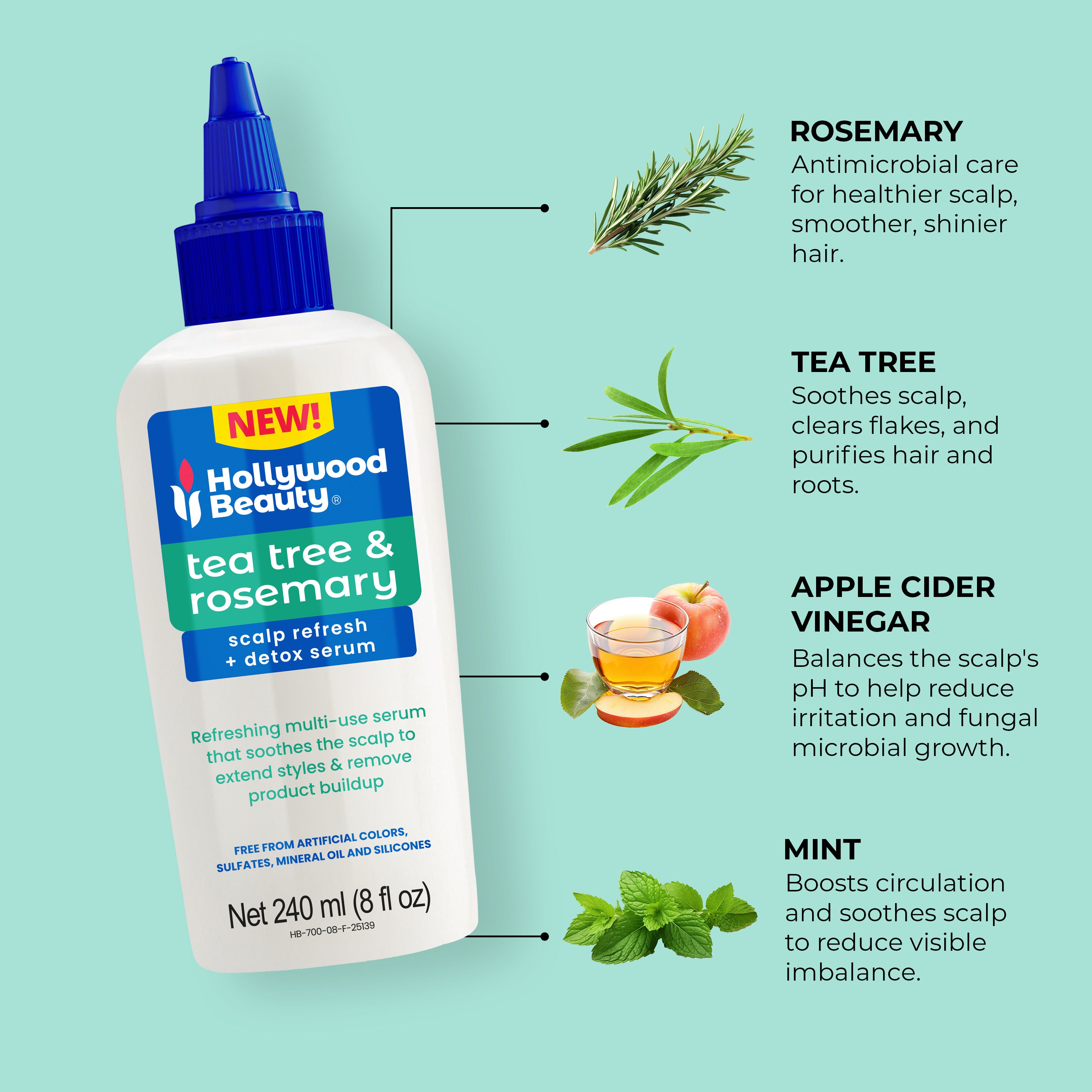 Tea Tree & Rosemary Scalp Refresh + Detox Serum - 8 fl oz