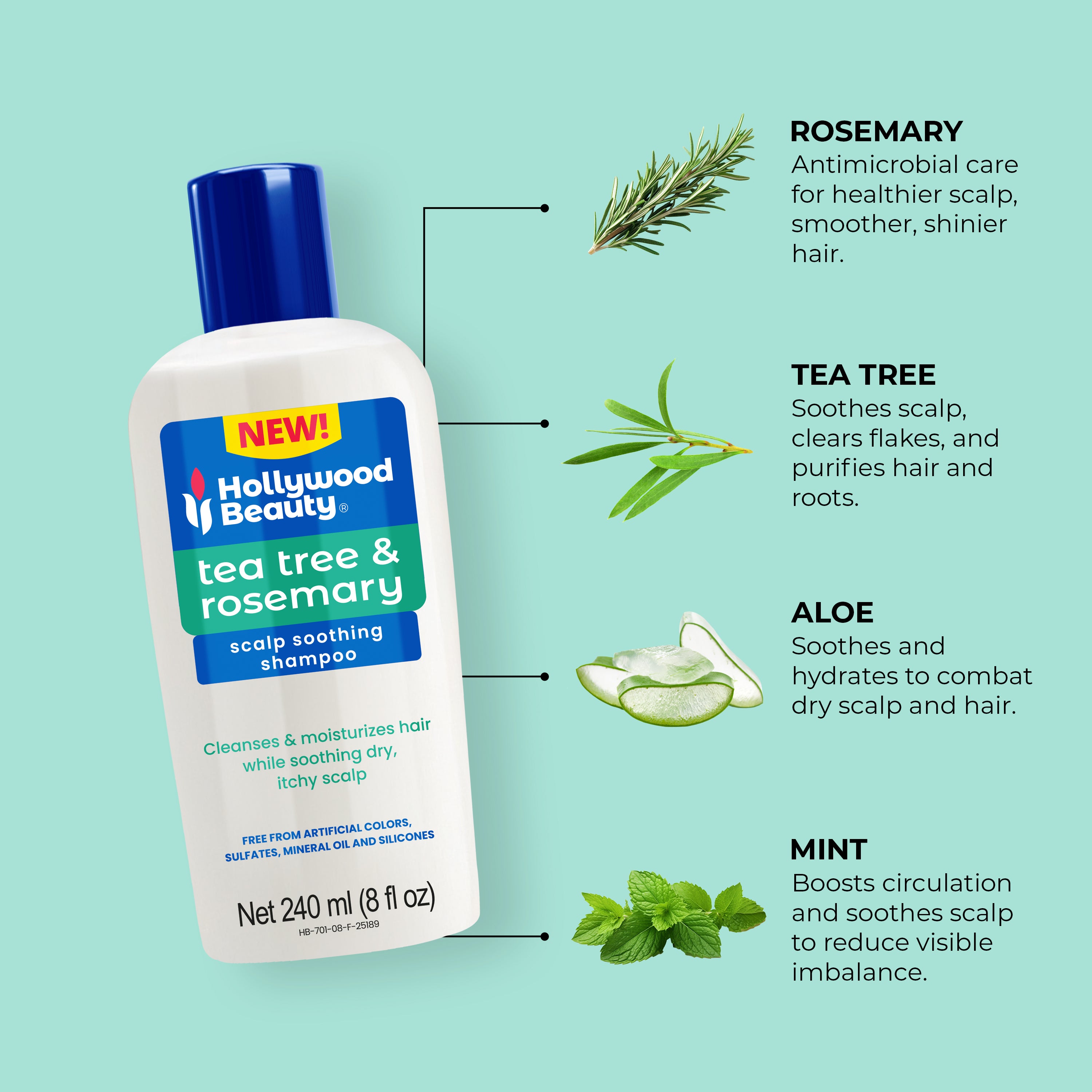 Tea Tree & Rosemary Scalp Soothing Shampoo - 8 fl oz