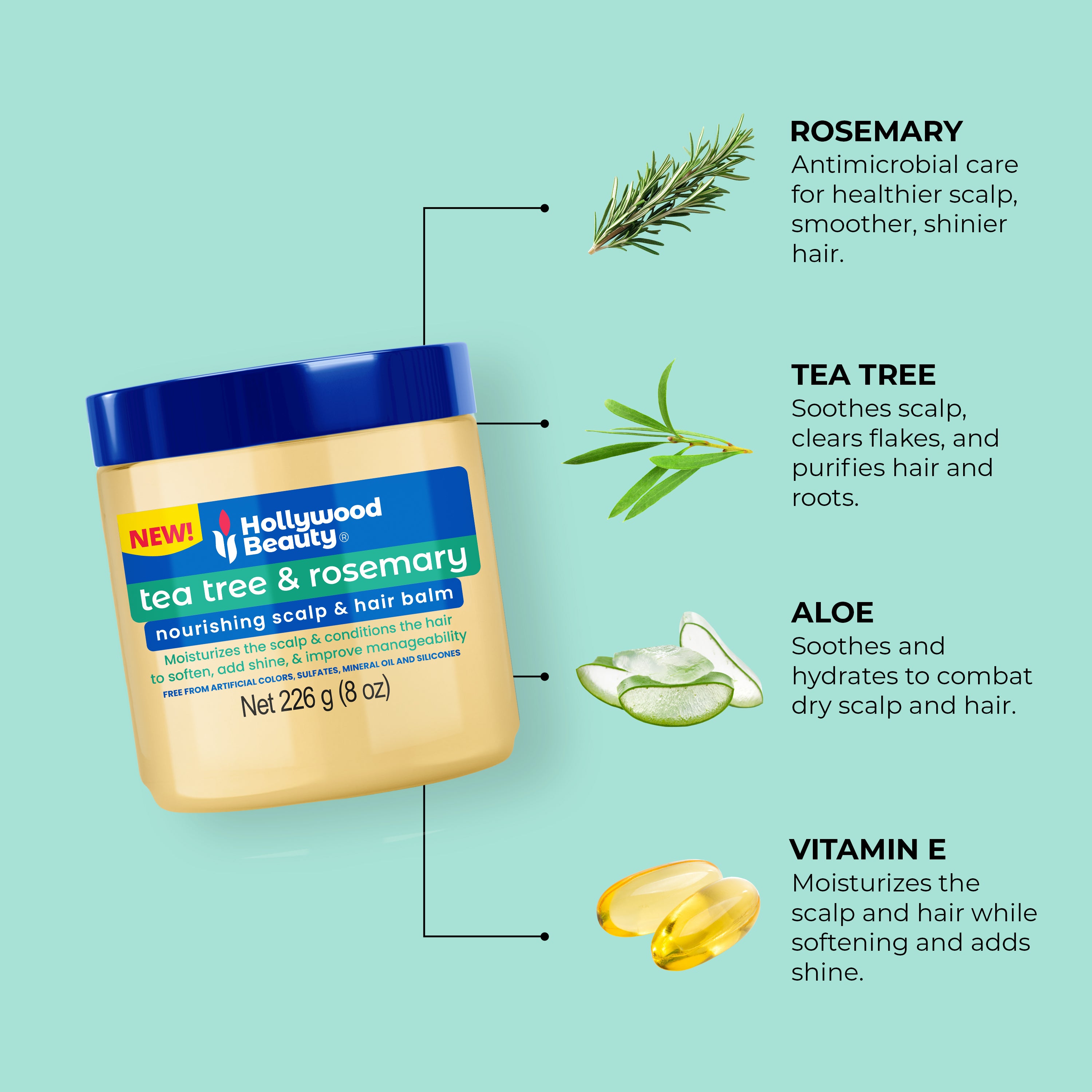 Tea Tree & Rosemary Nourishing Scalp & Hair Balm - 8 oz