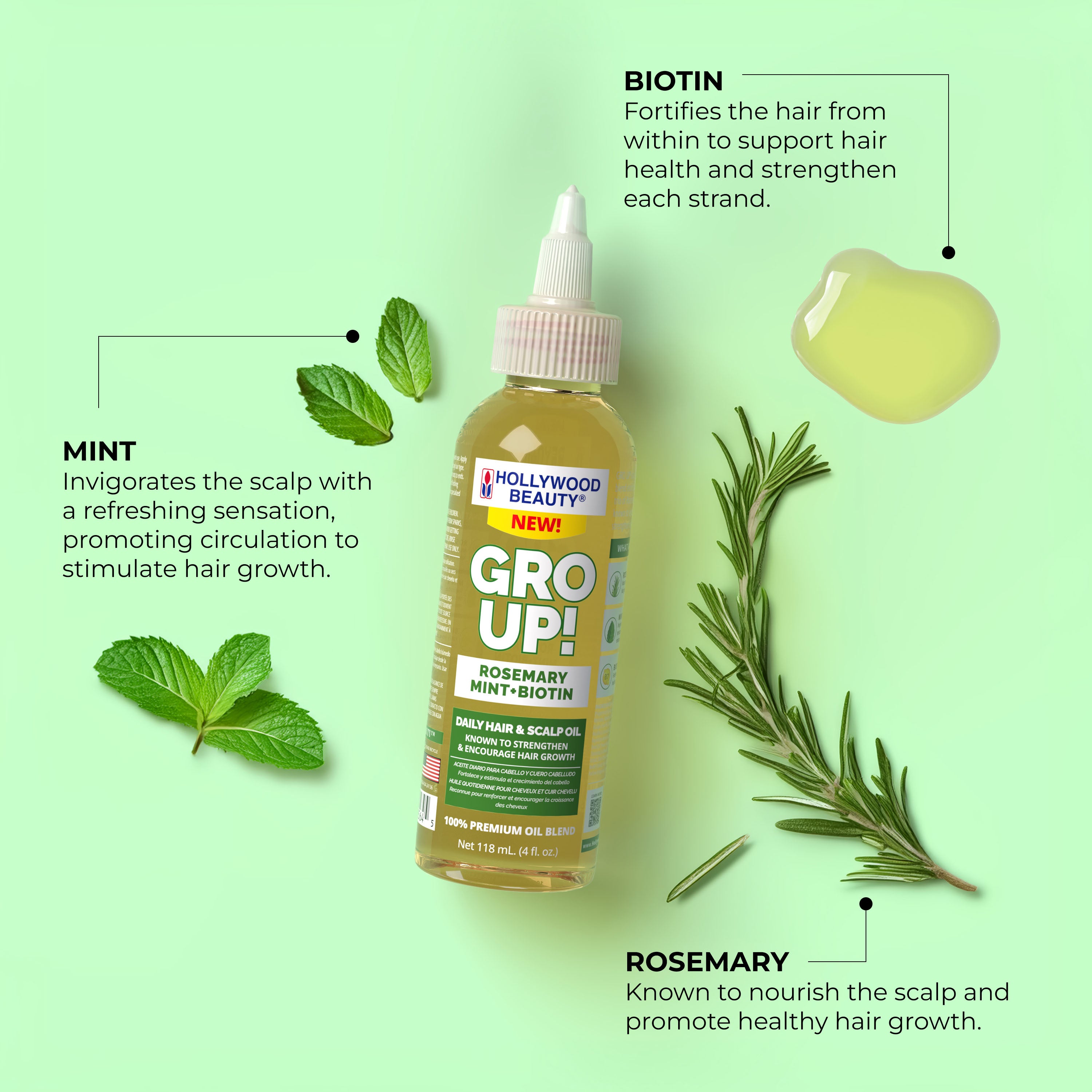 Gro Up! Rosemary, Mint + Biotin Daily Skin & Scalp Oil